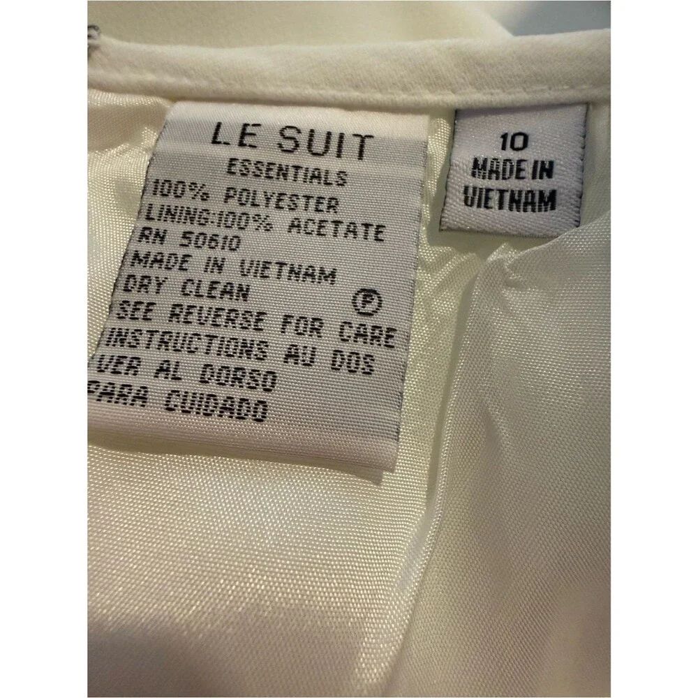 NWT Le Suit Skirt Suit Woman's Size 10 White 2-Piece Set Blazer & Skirt